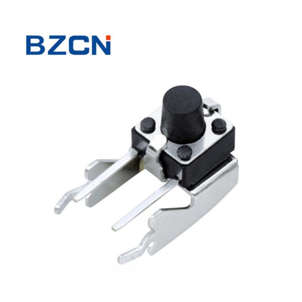 Thru Hole Momentary Tactile Switch 6X6mm Metal Bracket DIP Terminal With 4 Pin