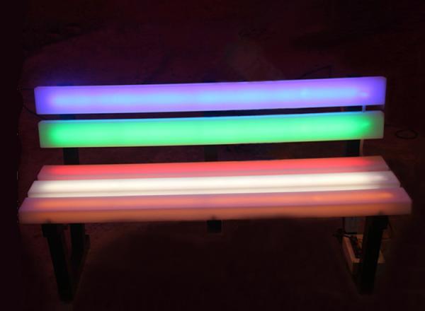 LED Bench lights park chair auditorium outdoor leisure shopping mall rest waiting color charging remote control