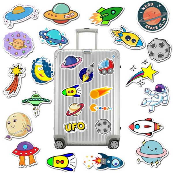 OEM Rocket Moon Planet Kiss Cut Stickers Astronaut Car Decal