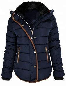 Fur Hood Womens Warm Waterproof Coat Loose Style For Winter Mid Thickness