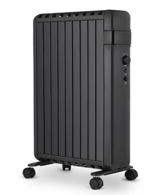 Black Efficient Room Heater Close Fin Oil Heater Digital Control With White LED Display