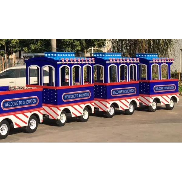 British Style Trackless Tourist Train Rides / Theme Park Train Ride