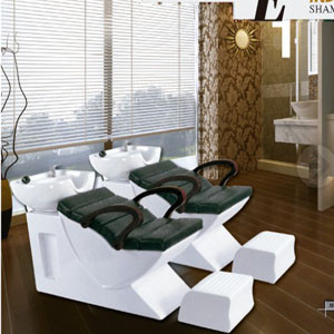 fibreglass shampoo bed with ceramic basin E-001