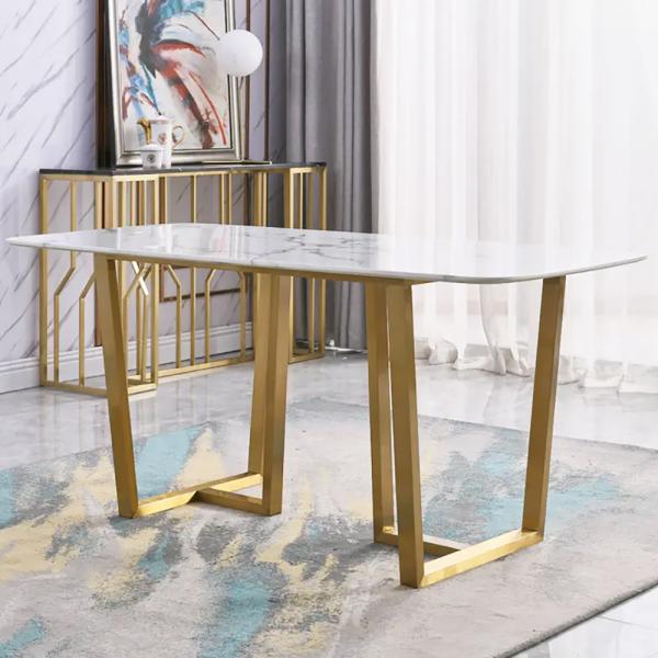 Гостиничный обеденный стол с вращающимся столом ноги из нержавеющей стали длина 1,6 м