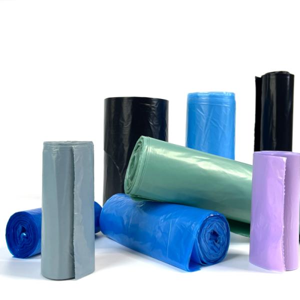 Оффсетное печать поверхности обработки LDPE пластиковый мусорный мешок на ролике для бежевой мусорной корзины