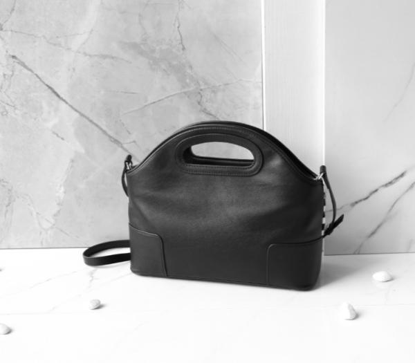Horsehair Black And White Checkered Handbag 24cm Shoulder Bag With Detachable Strap