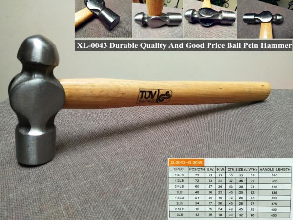 Carbon Steel Wood Handle Ball Pein hammer in Hand Tools (XL-0043)