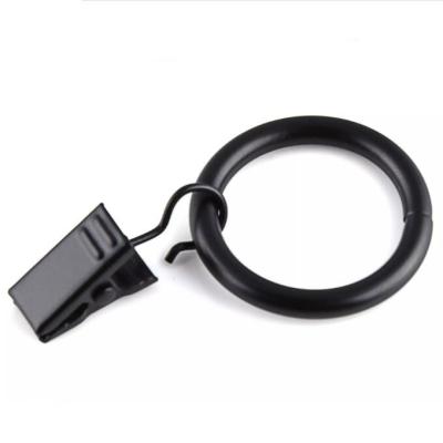 Iron Black Round 1 Inch Drapery Hardware Rings Hooks