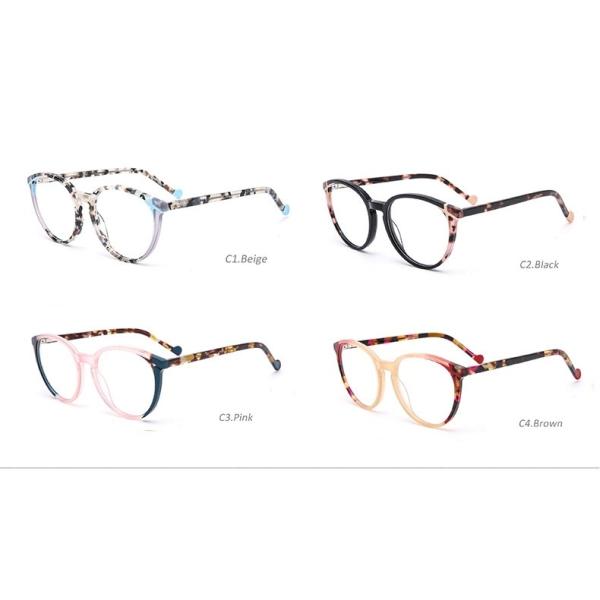 Круглые дамы Eyeglasses стекел рамки ацетата слоения оптически отсутствие мазка