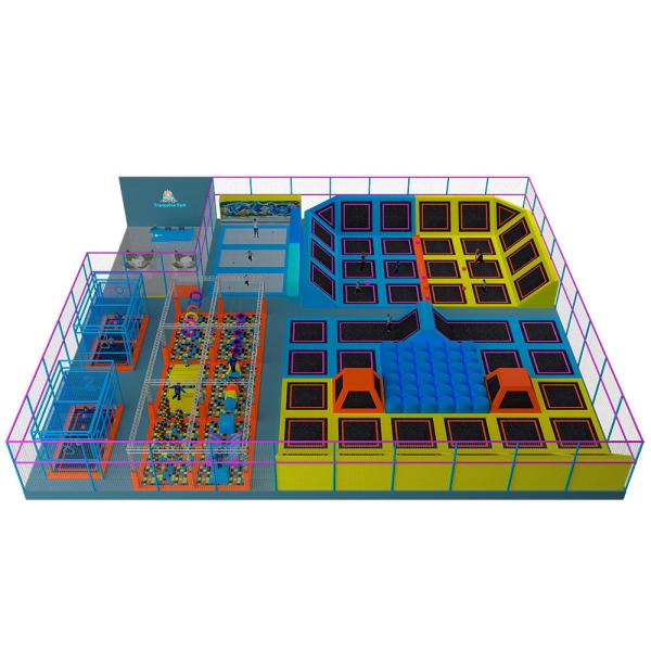 LLDPE Plastic Indoor Soft Play Centre , ROHS Approved Trampoline Jump Park