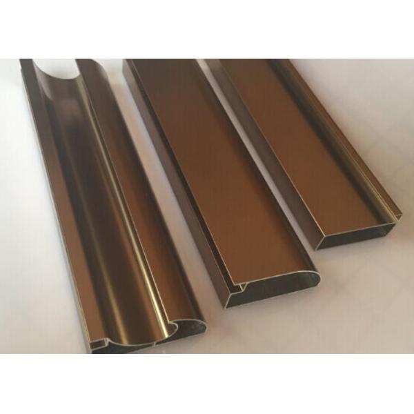 Anti Rust Aluminum Cabinet Door Extrusion / Frame Extrusions Coffee Color