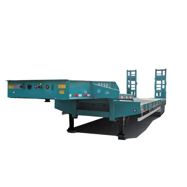 Max Payload 60-80T Low Flat Semi Trailer for Multipurpose Heavy Equipment Transport