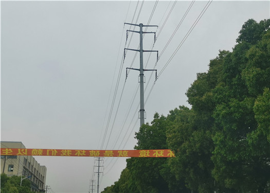 GR65 800kg Design Load Steel Tubular Pole , Steel Electric Pole Weather Resistance