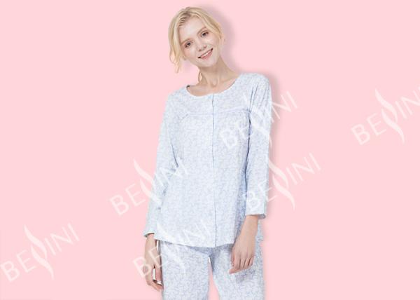 Premium Women'S Cotton Knit Pajama Sets Long Sleeve Long Pants Eco Friendly