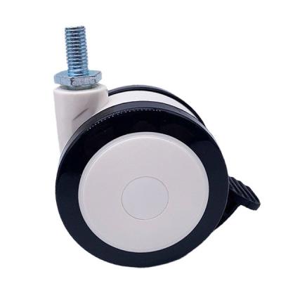 Medical PU Caster Wheels Universal Rotate Top Plate With Brake Castor