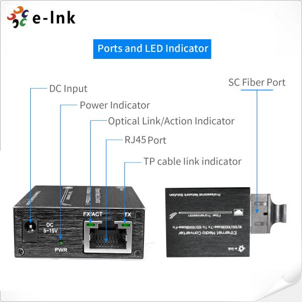 Конвертер порта волокна SC микро- 10/100/1000M средств массовой информации волокна гигабита конвертера приспособительный