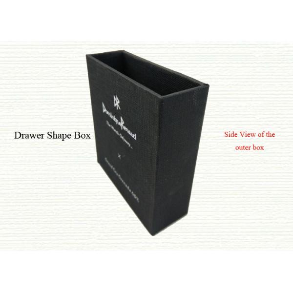 Drawer Shape Black Color Paper Material Cardboard Box with Satin Handle for One Piece Chocolate Packing