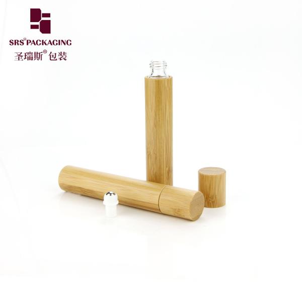 In Stock 15ml Empty Bamboo Roller Bottle With Bamboo Screw Cap Inner Glass Bottle For Perfume Essential Oils