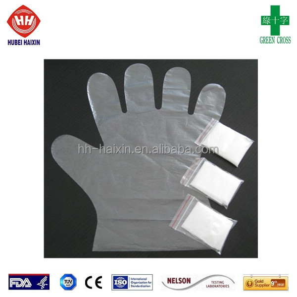 Haixin Health Comfy Package Disposable Poly Plastic Gloves for Cooking LDPE Gloves Latex & Powder Free- One Size Fits Most CE