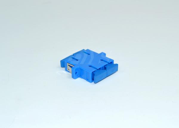 SC/UPC Singlemode Duplex Blue Fiber Optic Adapter With Shutter For Cable TV Network