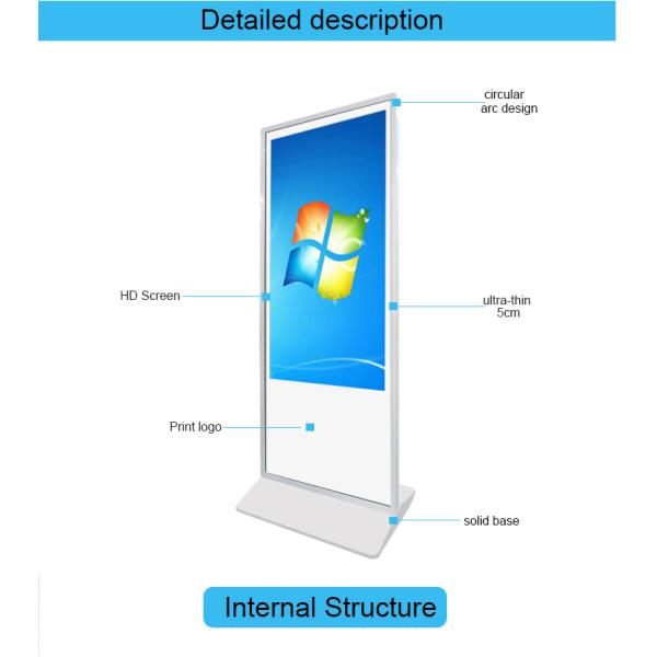 Android Infrared 75 touch screen monitor Standee / Slim advertising kiosks display Floorstanding