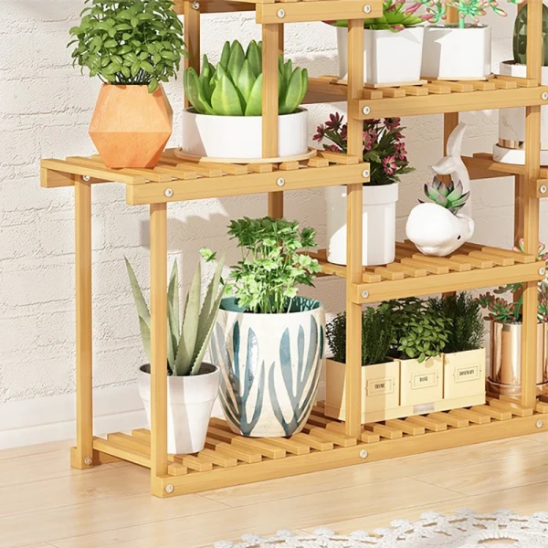 Living Room Indoor Display Pothos Balcony Flower Pot Rack with Minimalist Design and Multi-layer Storage