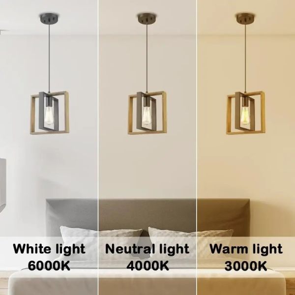 Solid Wood Iron Hanging Lamp Vintage Industrial Style Pendant Light (WH-VP-373)