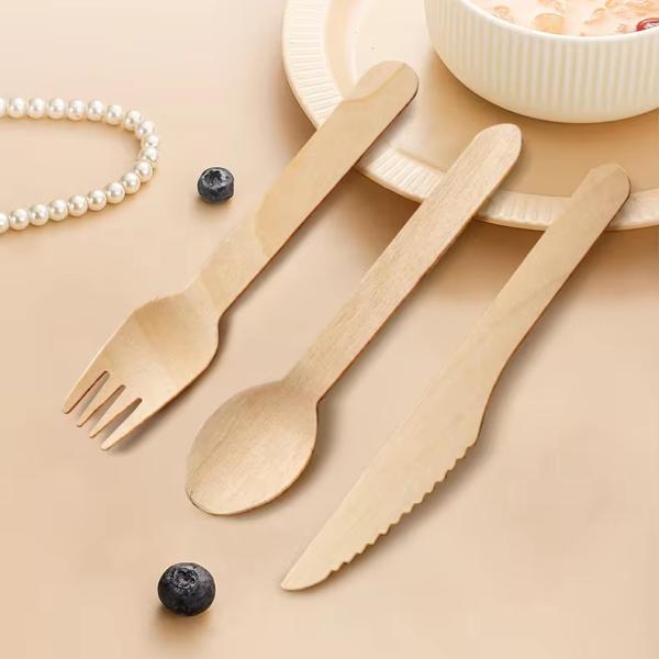 Wooden Cutlery Set with Pouch Custom Logo 165mm Quantity 1 Eco-Friendly Biodegradable
