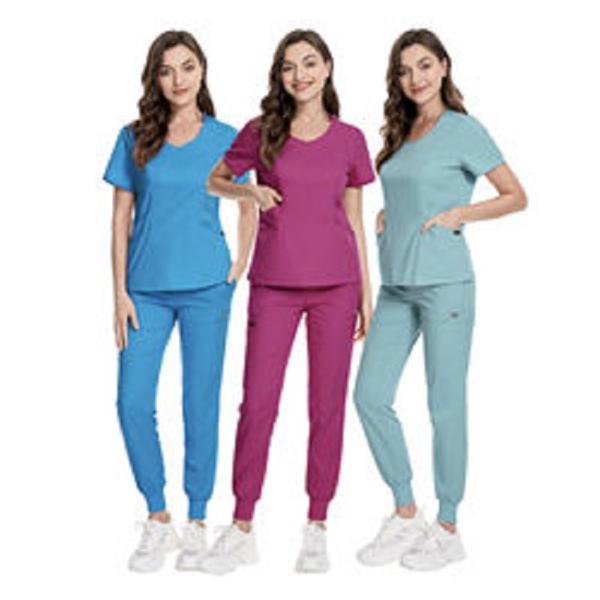 Breathable Custom Logo Strech Solid Color  Hospital Surgical Scrubs