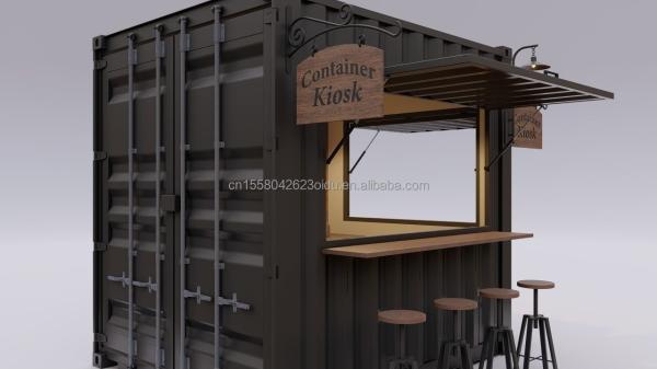Customized Color 10ft 20ft Prefabricated Steel Home Tiny City Shop Container Mini Bar Store Ice Cream Summer City Curbside Drinks Beverages