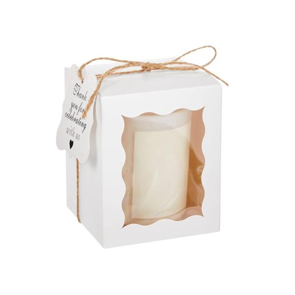 Cajas de velas de papel Kraft con ventana para recuerdos de fiesta de baby shower