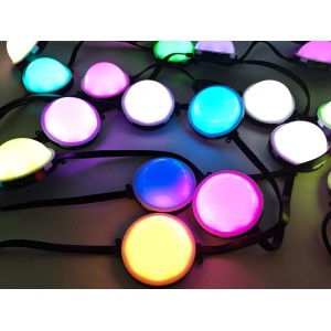 100mm 24V Single Color LED Point Light Source IP67 Waterproof Outdoor Pixel Light for Facade Building Wall Decoration