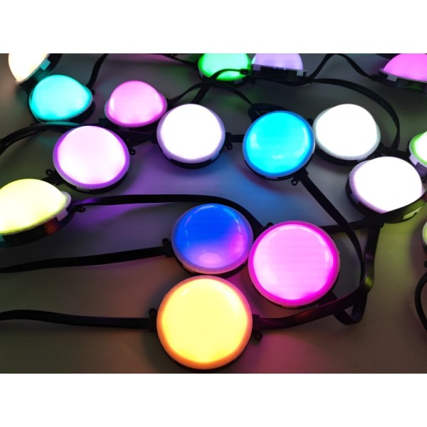 100mm 24V Single Color LED Point Light Source IP67 Waterproof Outdoor Pixel Light for Facade Building Wall Decoration
