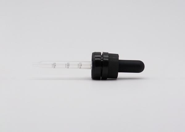 fechamento de alumínio de superfície liso de 18mm Matte Black Child Proof Dropper