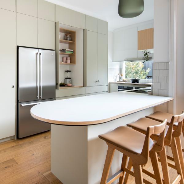 Light Green Melamine Kitchen Cabinet Handless Kitchen Cabinet