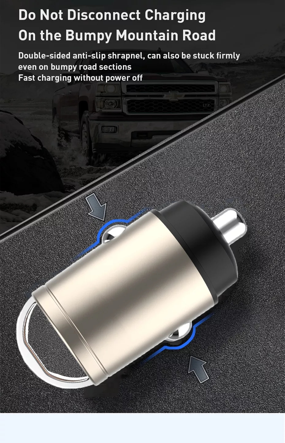 супер быстрый USB сплава металла заряжателя электрического автомобиля 30W для сотового телефона