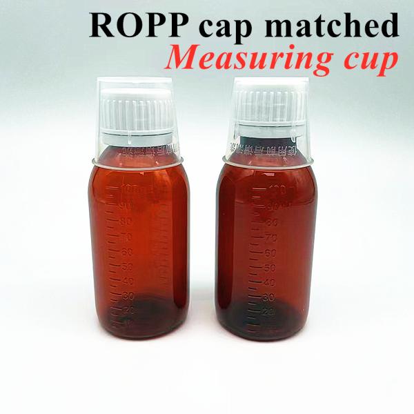 3oz 4oz 5oz Pet Pharmaceutical Container  Amber Round Pharmaceutical Meidicine Oral Liquid Syrup Bottle