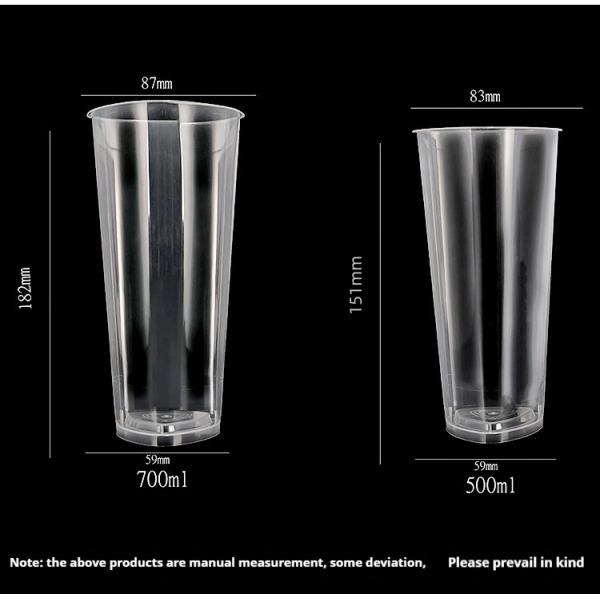 Mode Nouveau triangle en forme jetable clair 500ml 700ml PP boisson froide bulle lait thé Boba Gobelets en plastique jetables avec logo