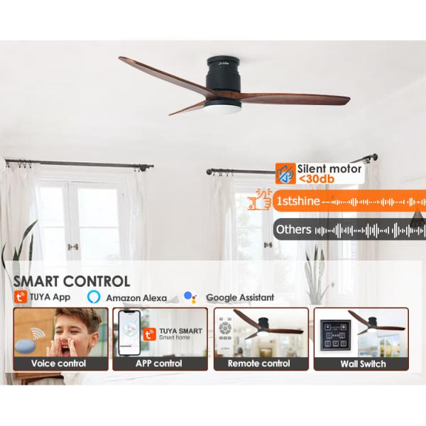 Ceiling Fan With Light And Remote Control,Energy Saving 3 Color Led Light Living Room