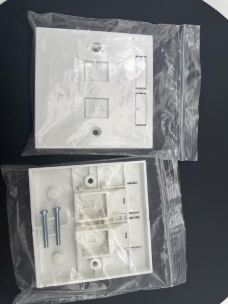 ANSHI British Style Flat 1 Port 2 Port Network Cable Faceplate RJ45 Frame 86*86MM