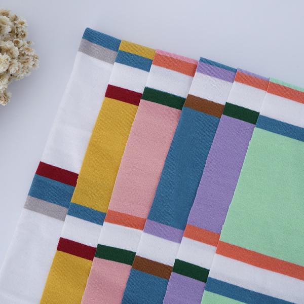 Fil rayé tricoté de double de tissu de coton pour de longs vêtements de douille