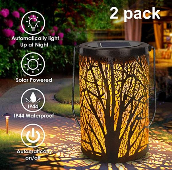 2 Pack 5.83 Inch 0.06W LED Solar Garden Lanterns