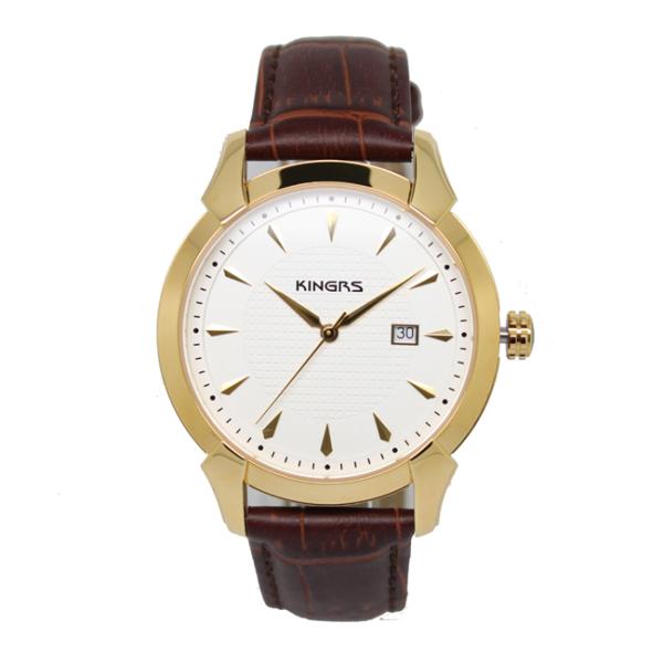 Japan quartz movement analog watch steel case leather wrist watch for men