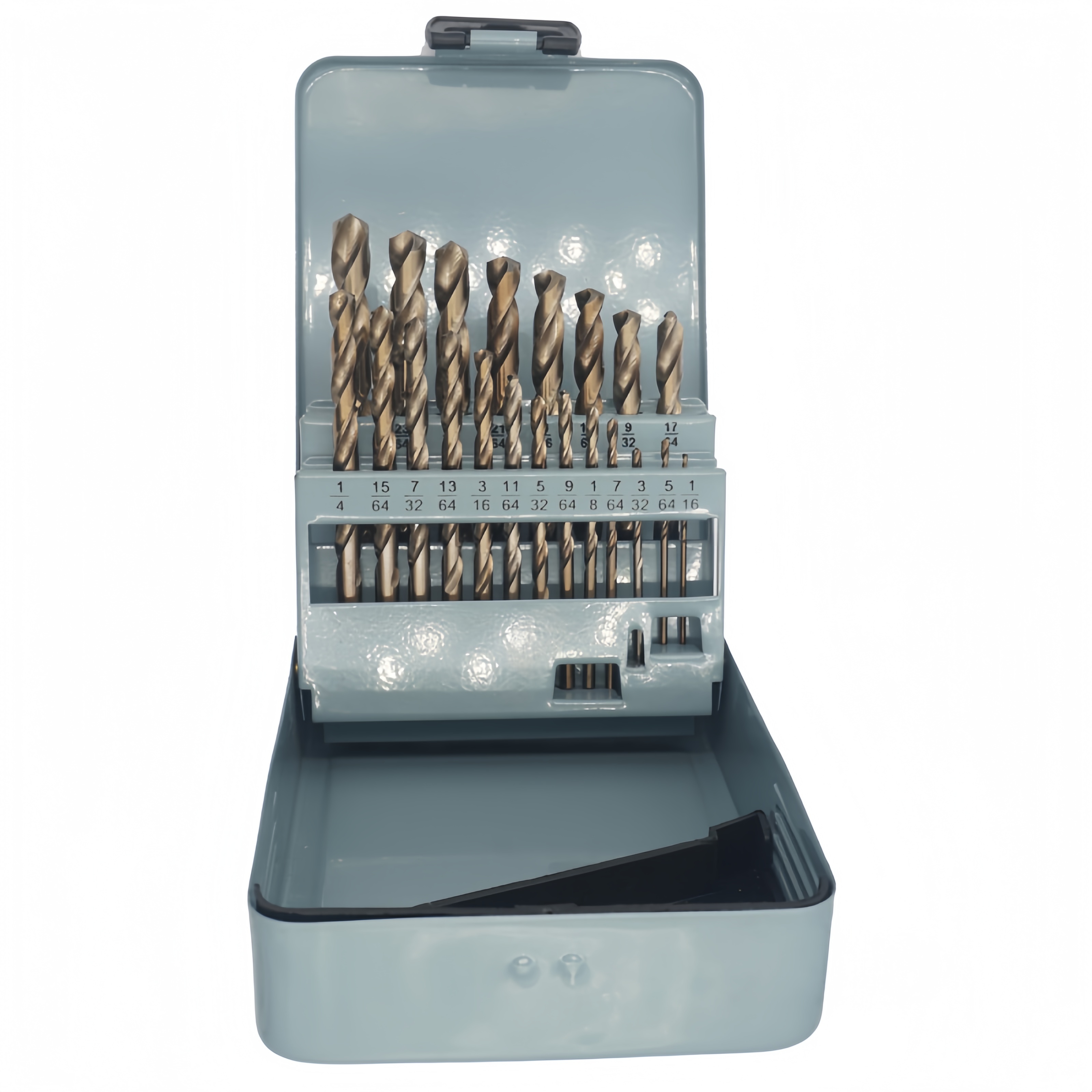 M35 Cobalt HSS Drill Bit Kit (21pcs) – 135° Split Point, Fractional Sizes with Index Case