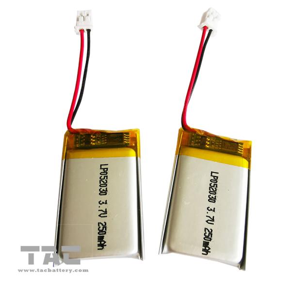 Батарея Lipo лития полимера LP052030 3.7V 250mAh перезаряжаемые для Bluetooth