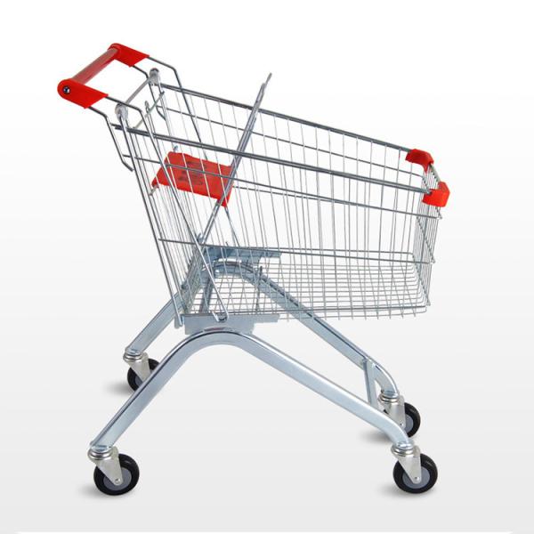 Торговая тележка для металлических супермаркетов на 4 колеса / 150 л