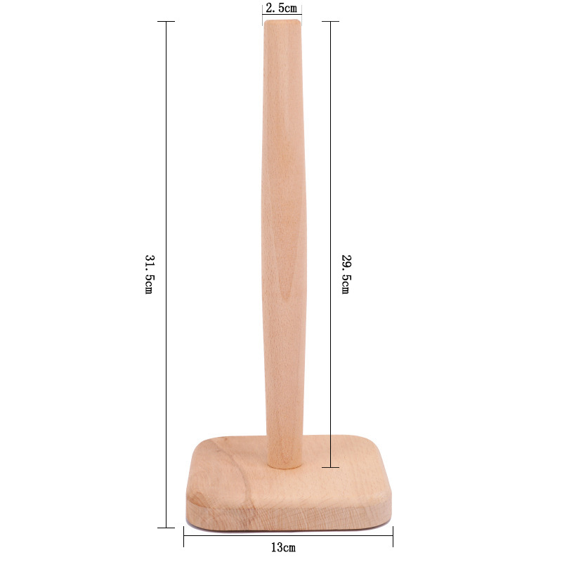 Kitchen Paper Towel Rack Roll Paper Cling Film Lazy Rag Storage Rack Creative Vertical Wooden Storage Shelf