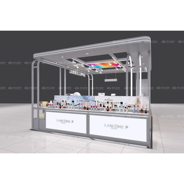 BKC018 Luxury Cosmetic Mall Booth Space-Saving Makeup Kiosk Design for Perfume Shop Decoration