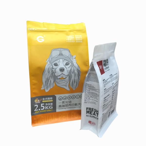 Custom Side Gusset Top Bird Rabbit Fish Plastic Cat Pet Dog Food Packaging Bag With Resealable Zipper