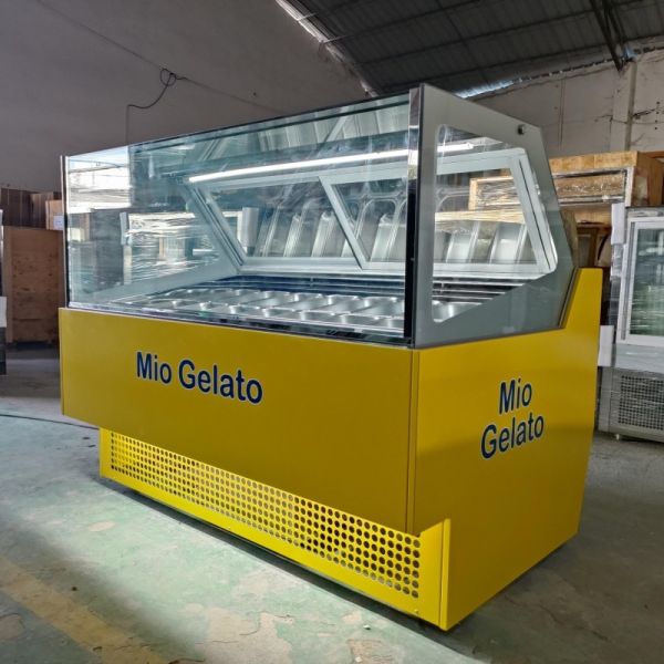 16 Trays Glass Door Hard Ice Cream Display Cabinet Italian Gelato Freezer